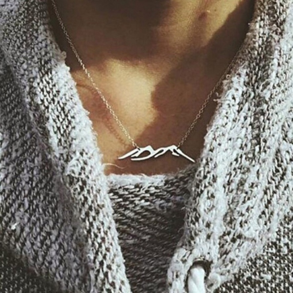 Silver mountain necklace
